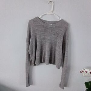 Abound Gray Cropped Knit Sweater XL Soft Minimalist Boxy Cozy Chic Top